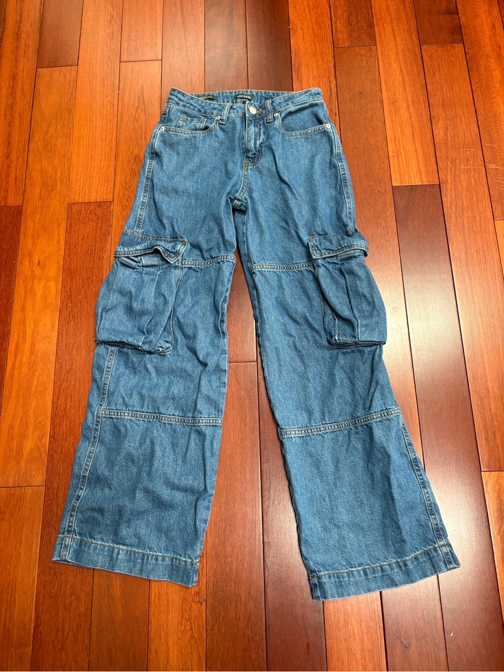 wild fable Blue Wide-Leg Cargo Jeans